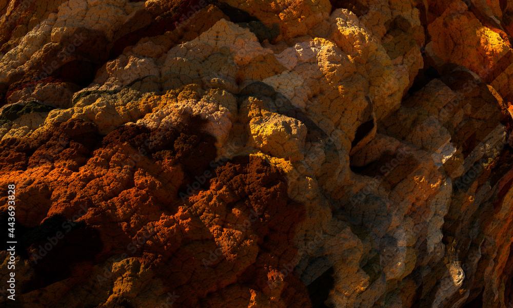 Different breed of rocks. Background texture of a rocks. Fractal rocks. 3d rendering. Different breed of rocks. Background texture of a rocks. Fractal rocks. 3d rendering.
