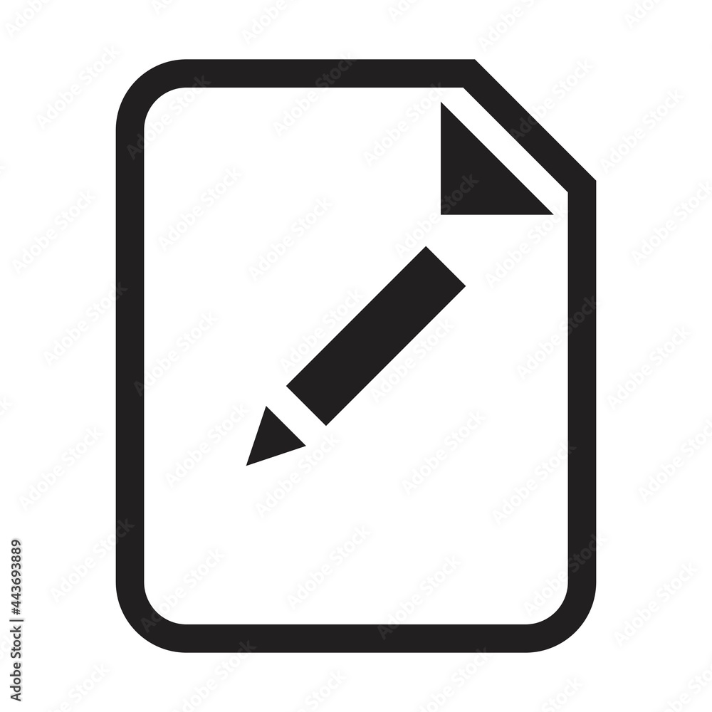 Edit document file icon vector with editing symbol for business application data and finance in a outline glyph pictogram illustration Edit document file icon vector with editing symbol for business application data and finance in a outline glyph pictogram illustration