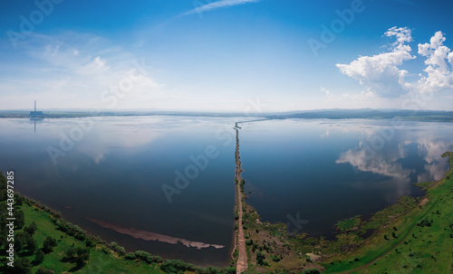 Aerial drone view of sea la...