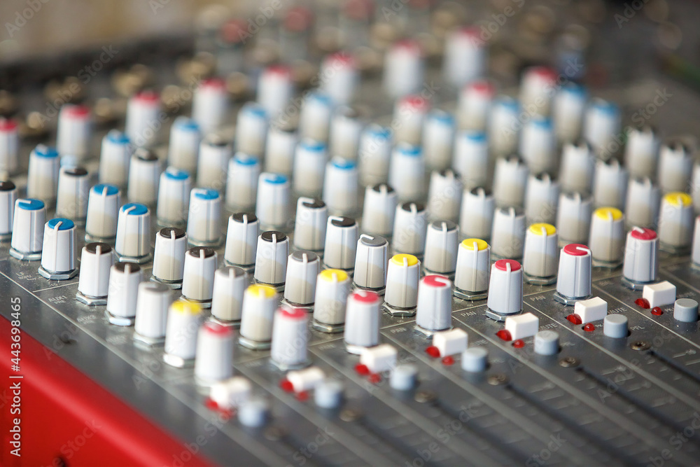 Obraz premium DJ remote to control the sound while recording music