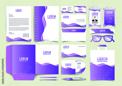 Corporate Identity Set. Stationery Template Design Kit. Branding Template Editable Brand Identity pack with abstract  background color for Business Company and Finance. Vector eps 10 photo