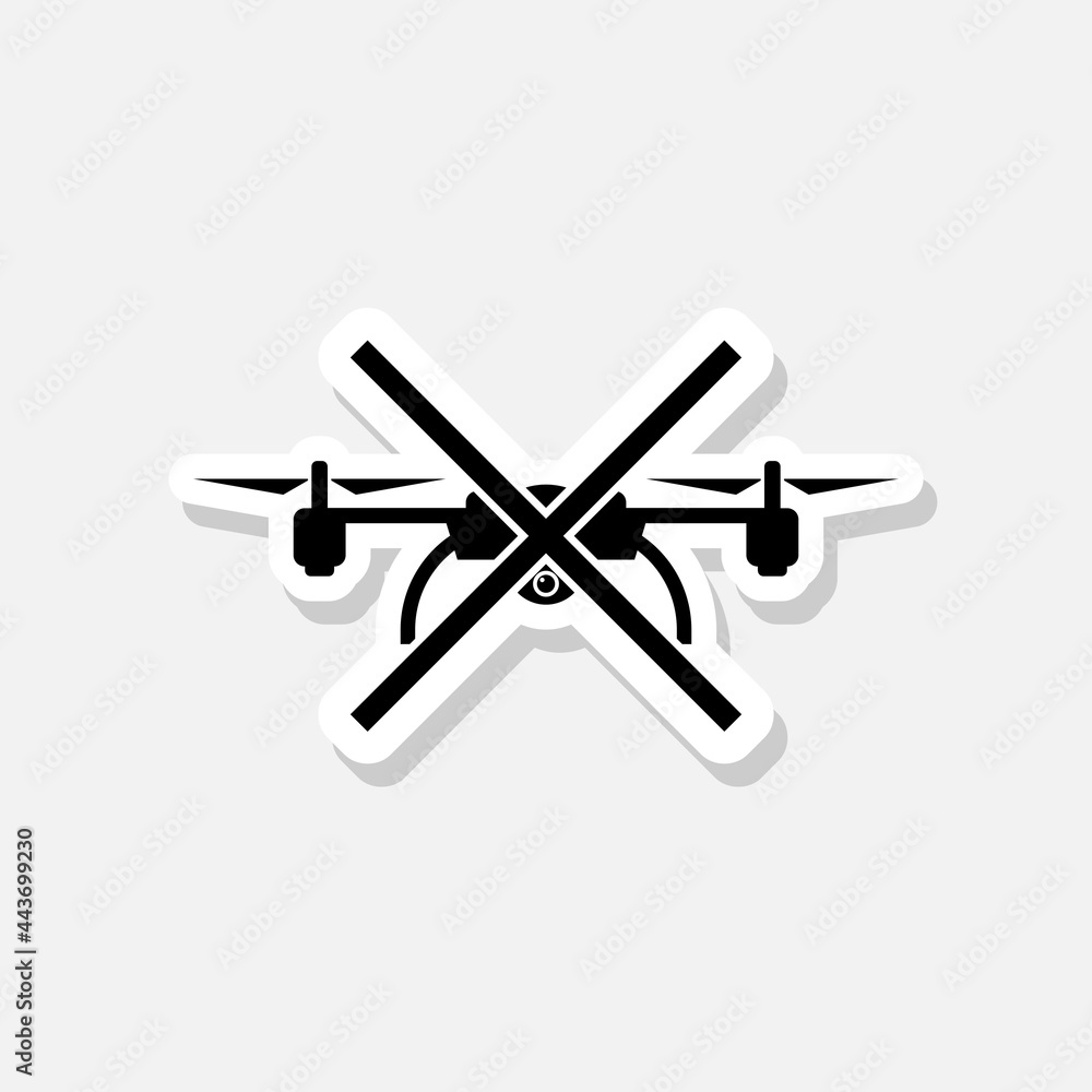 No drone zone restrictive sign isolated on gray background