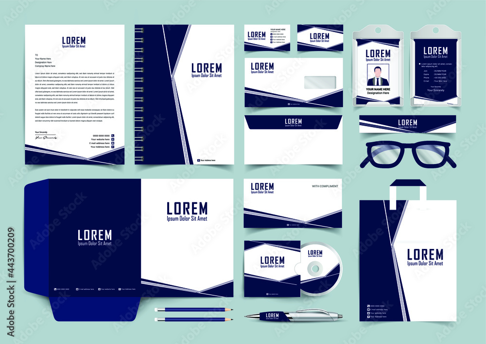 Corporate Identity Set Stationery Template Design Kit Branding