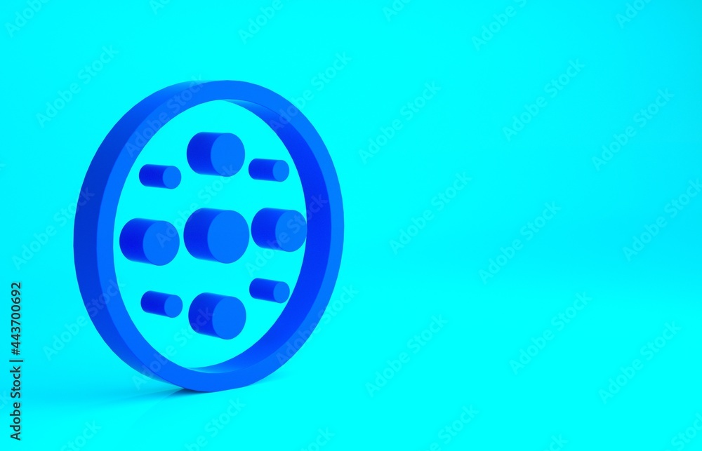 Blue Sewing button for clothes icon isolated on blue background. Clothing button. Minimalism concept. 3d illustration 3D render Blue Sewing button for clothes icon isolated on blue background. Clothing button. Minimalism concept. 3d illustration 3D render