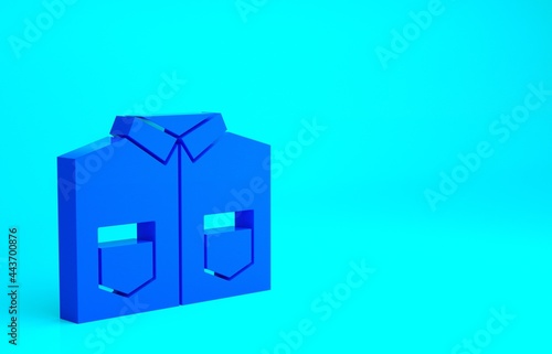 Картината върху платно Blue Shirt icon isolated on blue background
