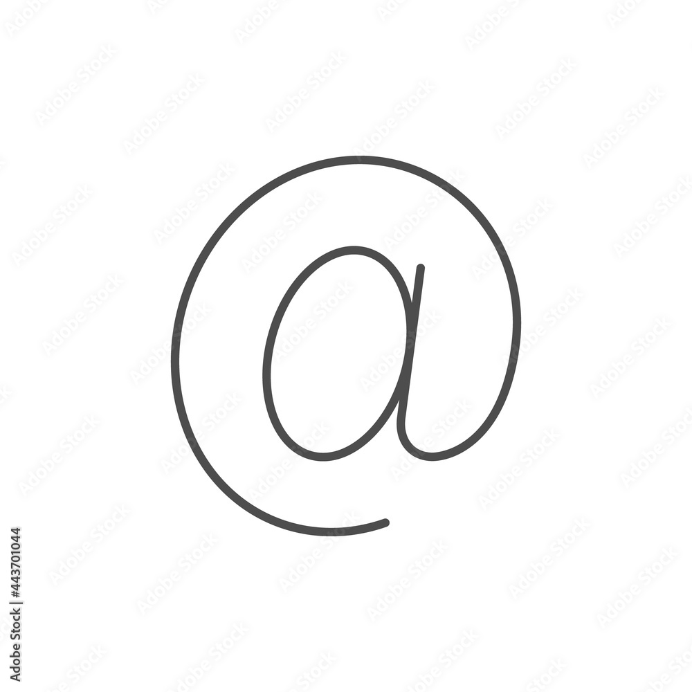 Email symbol line outline icon isolated on white Email symbol line outline icon isolated on white