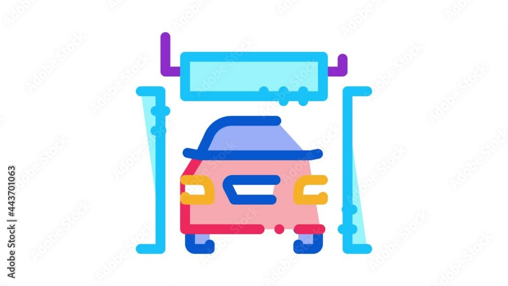 automatic car wash Icon Animation. color automatic car wash animated icon on white background automatic car wash Icon Animation. color automatic car wash animated icon on white background