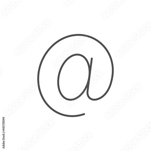 Email symbol line outline icon isolated on white