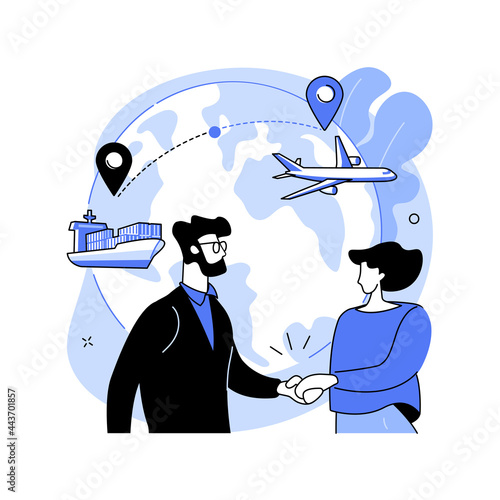 Collaborative logistics abstract concept vector illustration.