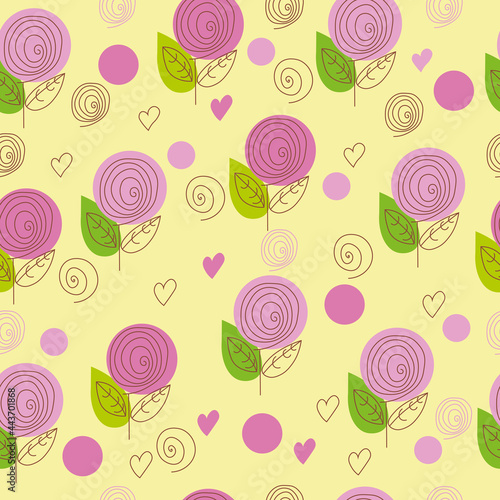pattern with delicate abstract roses 