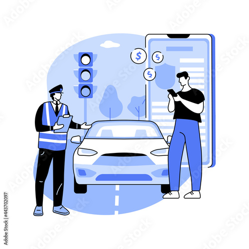 Traffic fine abstract concept vector illustration.