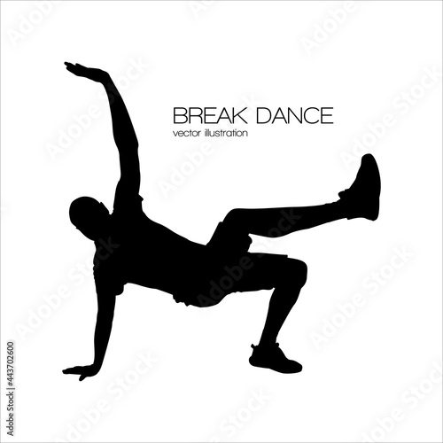 break dancer bboy silhouette isolated vector illustration photo