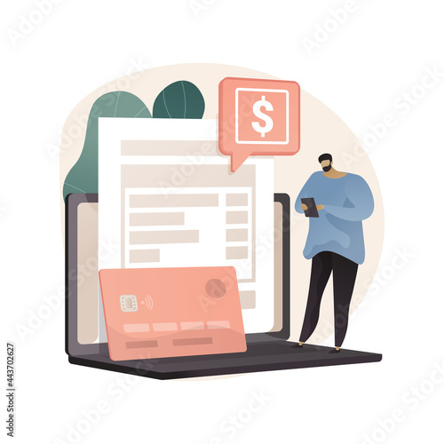 Pay a balance owed abstract concept vector illustration.