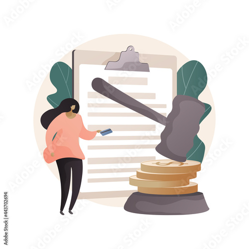 Pay penalties abstract concept vector illustration.