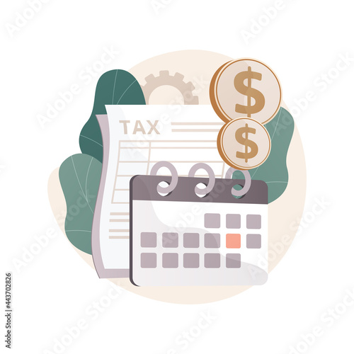 Tax year abstract concept vector illustration.