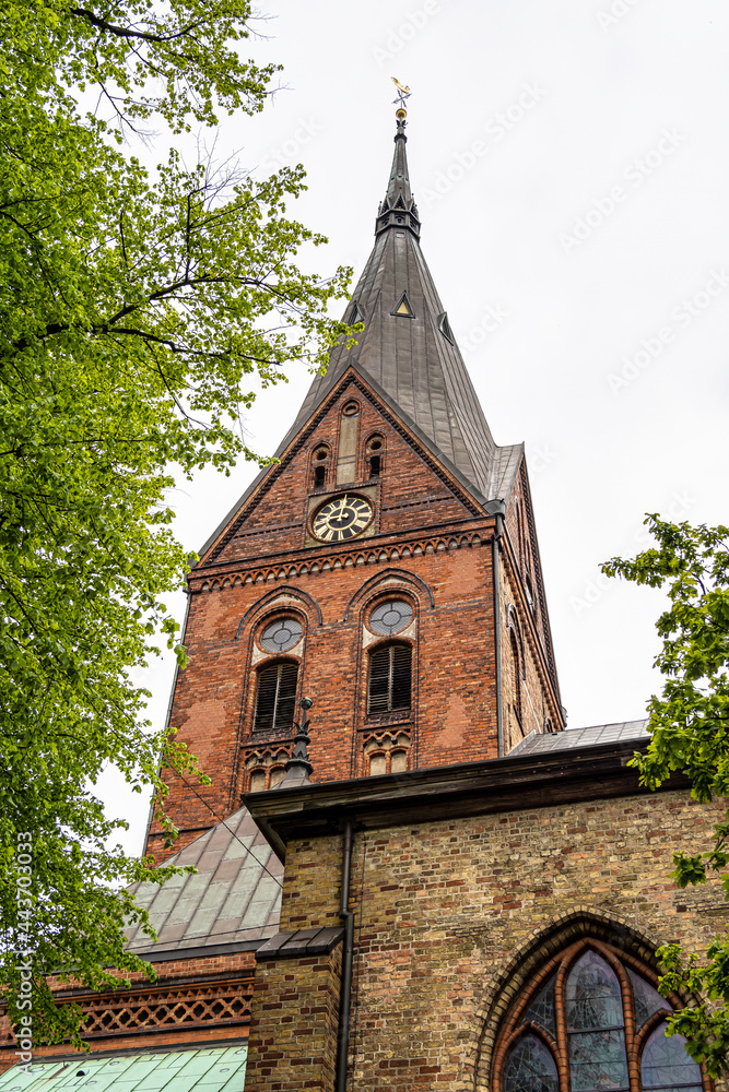 Landmark of the famous St. Mary church in Flensburg Schleswig Holstein Germany