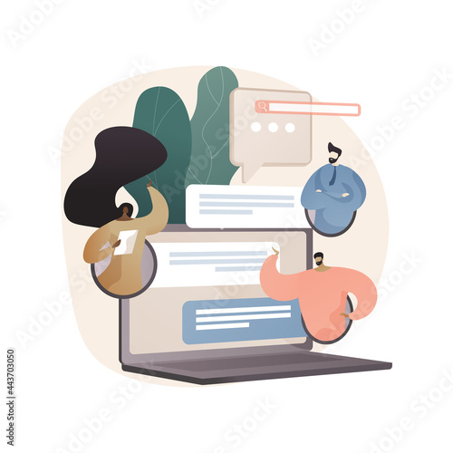 Internet forum abstract concept vector illustration.