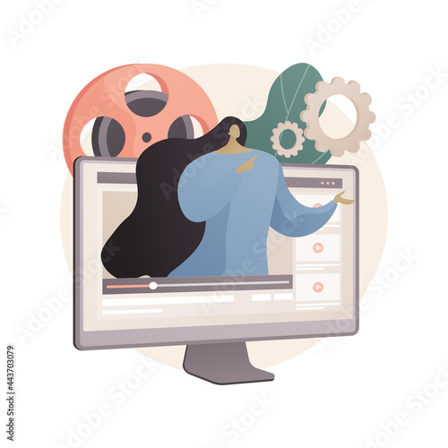 How-to videos abstract concept vector illustration.