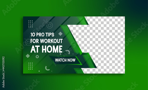 tips for home workout youtube thumbnail template