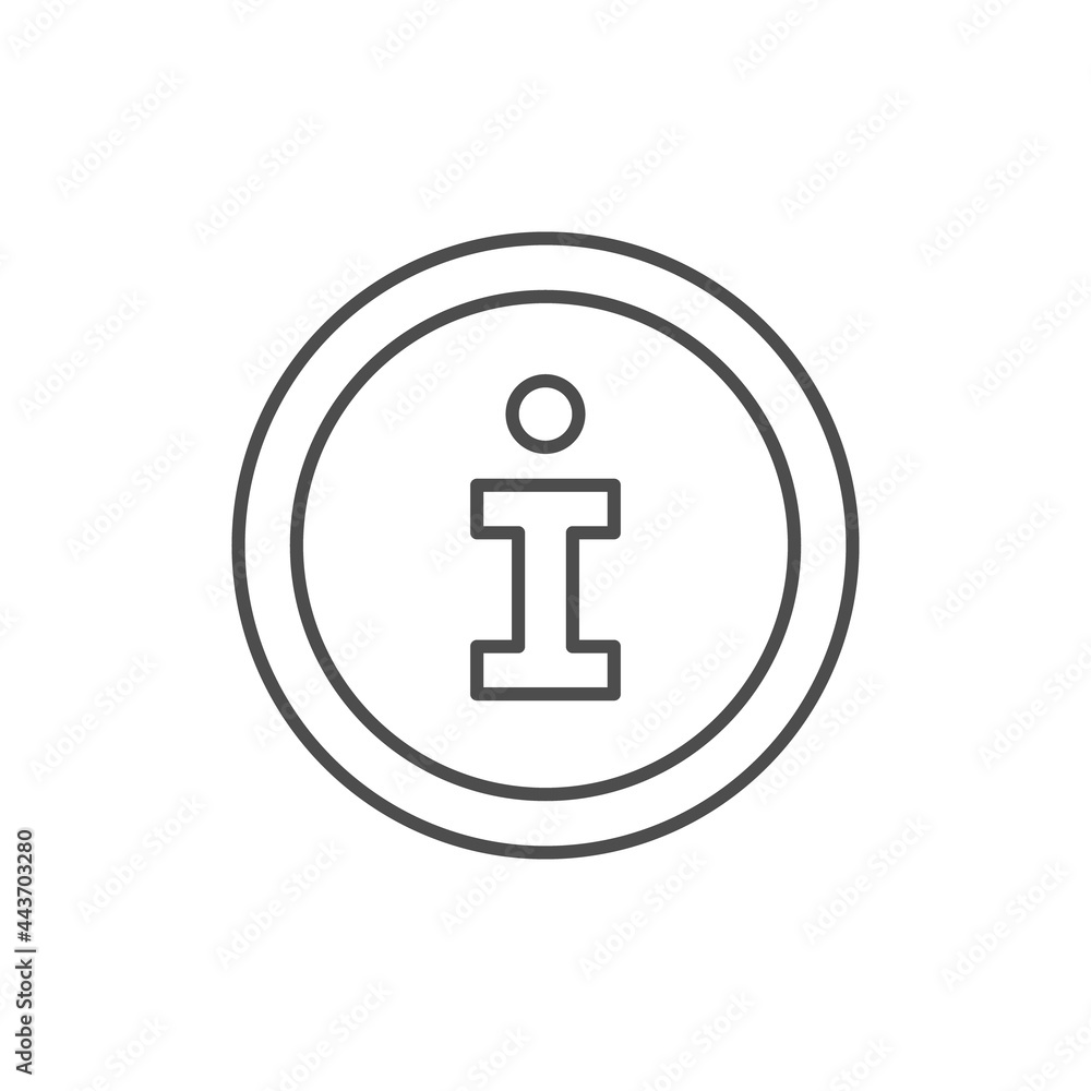 Information sign line outline icon isolated on white Information sign line outline icon isolated on white