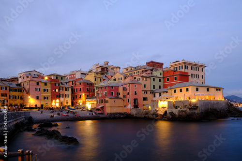 Boccadasse beach with the colorful houses