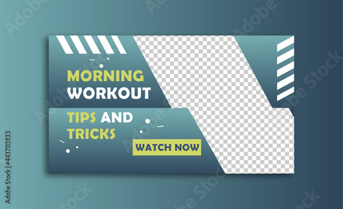 morning workout youtube thumbnail template