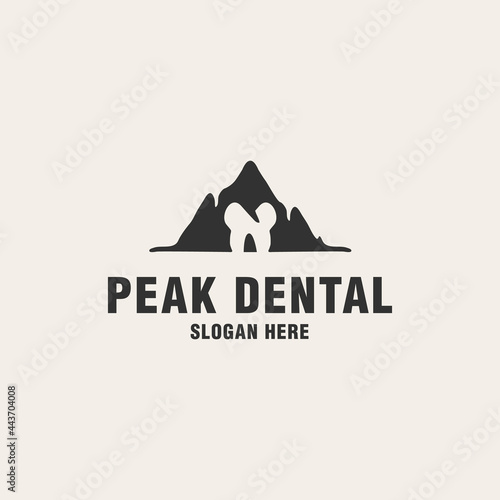 Peak dental logo template on monogram style