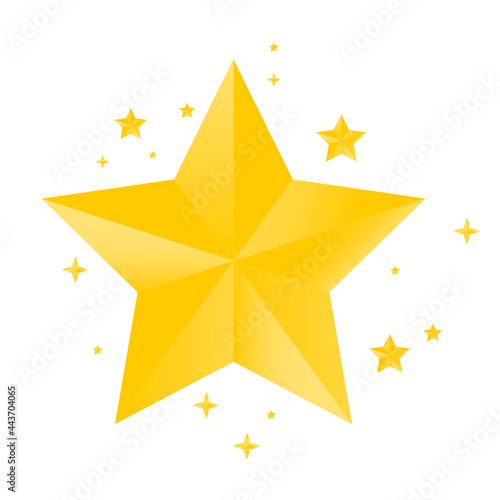 Golden yellow Star Vector clipart background Elements