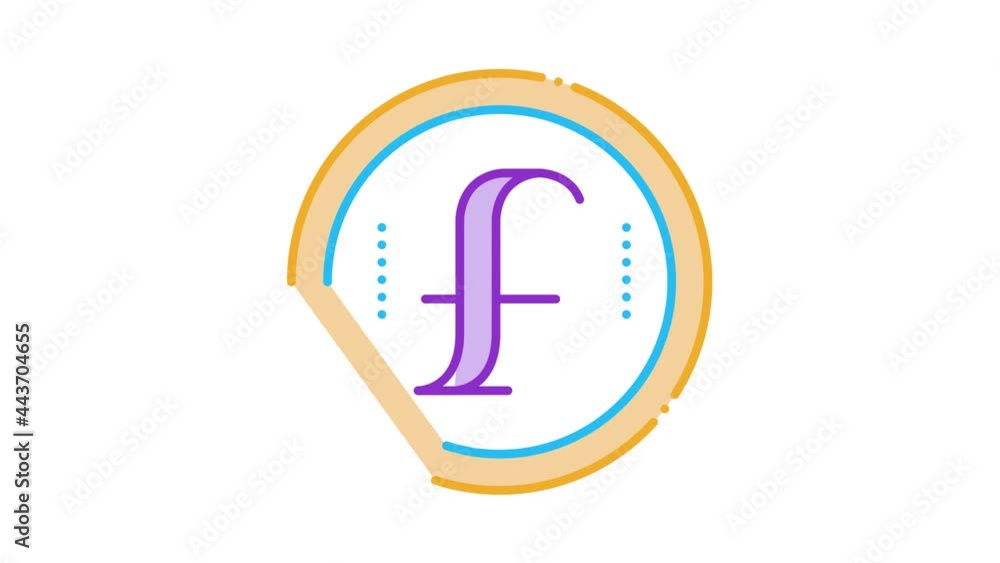 pound coin Icon Animation. color pound coin animated icon on white background pound coin Icon Animation. color pound coin animated icon on white background