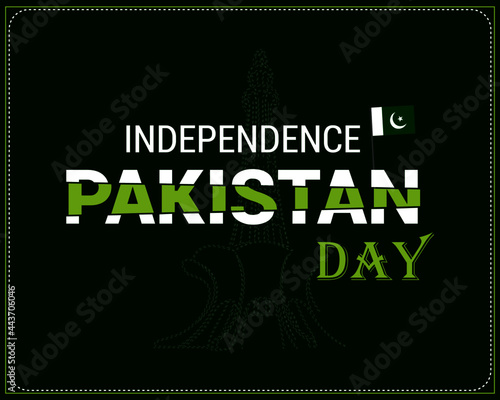 Illustration abstraction of Happy Pakistan Independence Day, celebrating independence day 14 august 1947 concept isolated