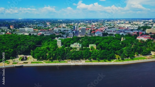 Palace of the Rumyantsevs-Paskevichs and Sozh river. Gomel. Belarus.