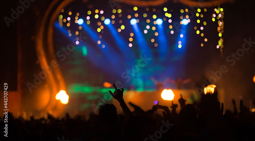 Summer festival concert crowd lights