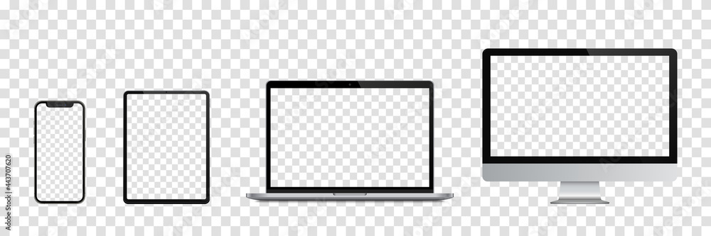 Realistic set of Monitor, laptop, tablet, smartphone. Vector illustration Realistic set of Monitor, laptop, tablet, smartphone. Vector illustration