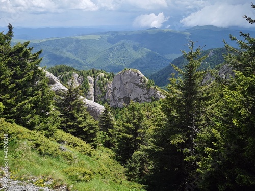 Summer landscape in the mountains. Beautiful day for hiking photo