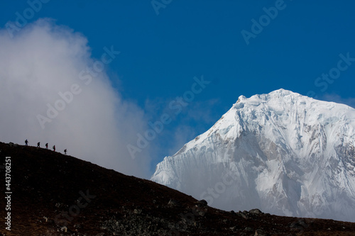 snow covered mountain peaks