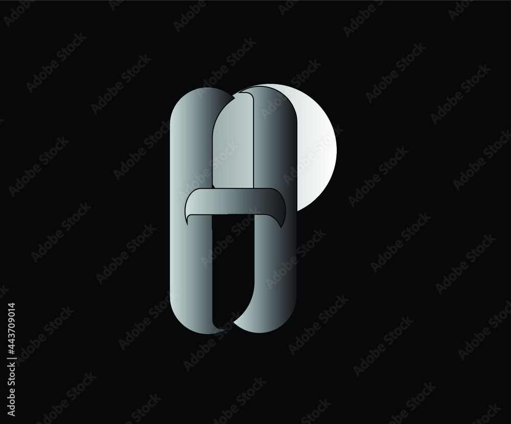HP text letters icon with black background HP text letters icon with black background