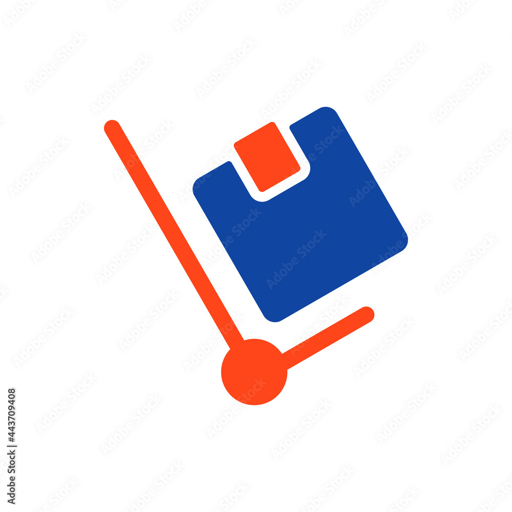 Hand truck outline vector flat glyph icon Hand truck outline vector flat glyph icon