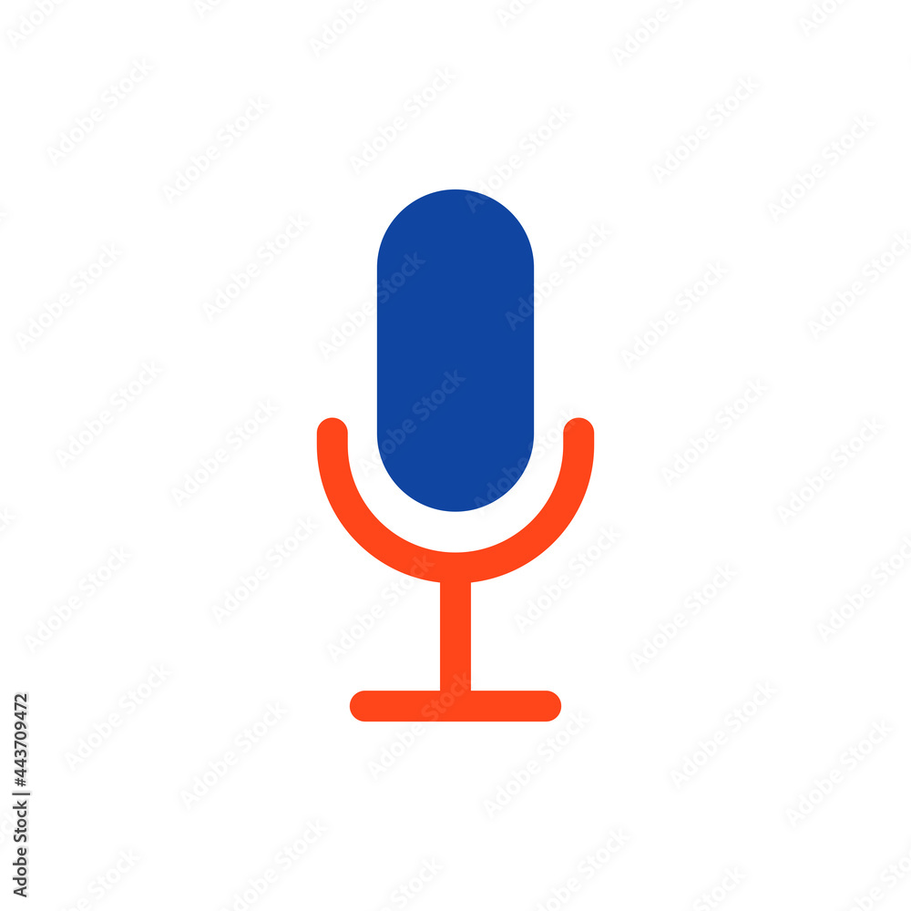 Record microphone mic flat vector glyph icon Record microphone mic flat vector glyph icon