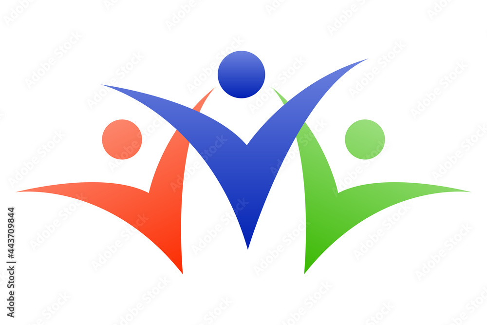 Abstract people icon. A symbol of unity, unity and peace. Isolated