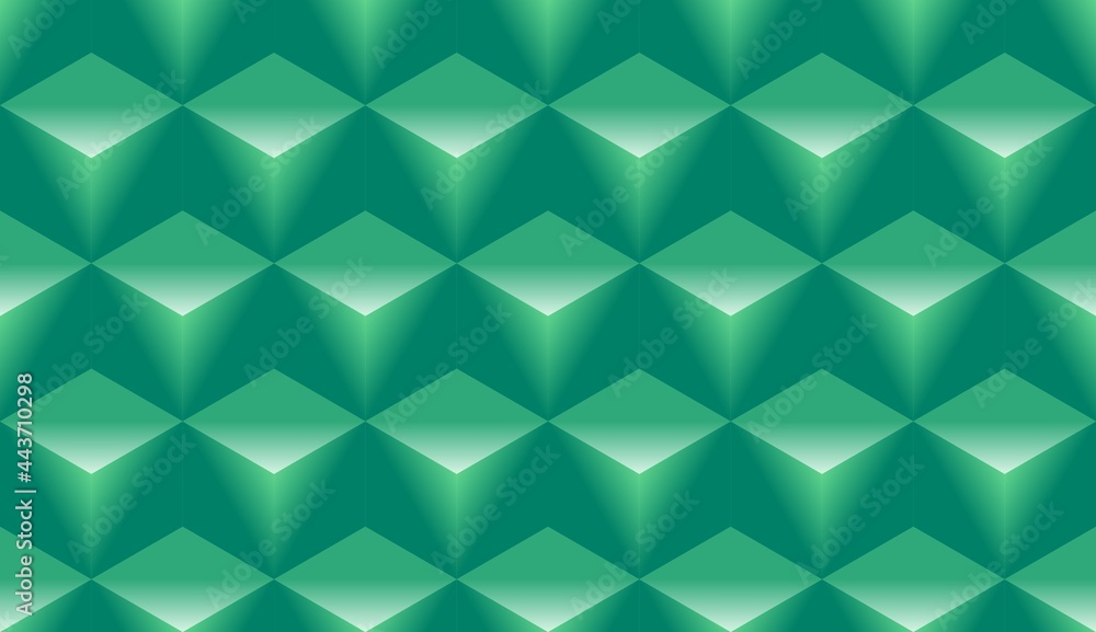Seamless geometric pattern with green cubes