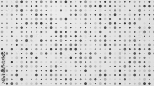 Dot white black pattern gradient texture background. Abstract technology big data digital concept. 3d rendering.