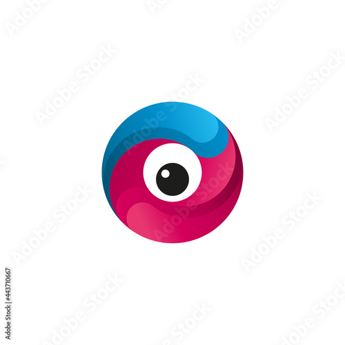Eye, zero or letter O. vector symbol