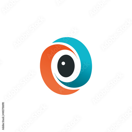 Eye, zero or letter O. vector symbol
