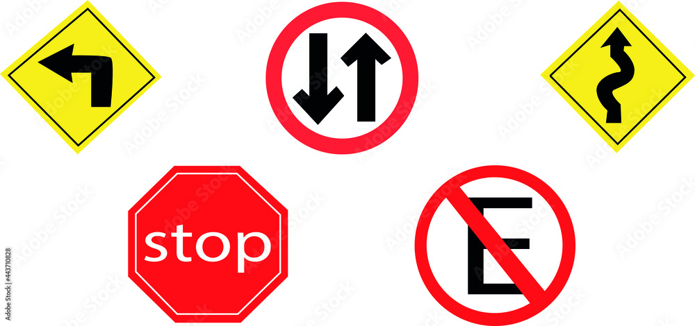 raffic sign vector icons collection. Vectors. raffic sign vector icons collection. Vectors.
