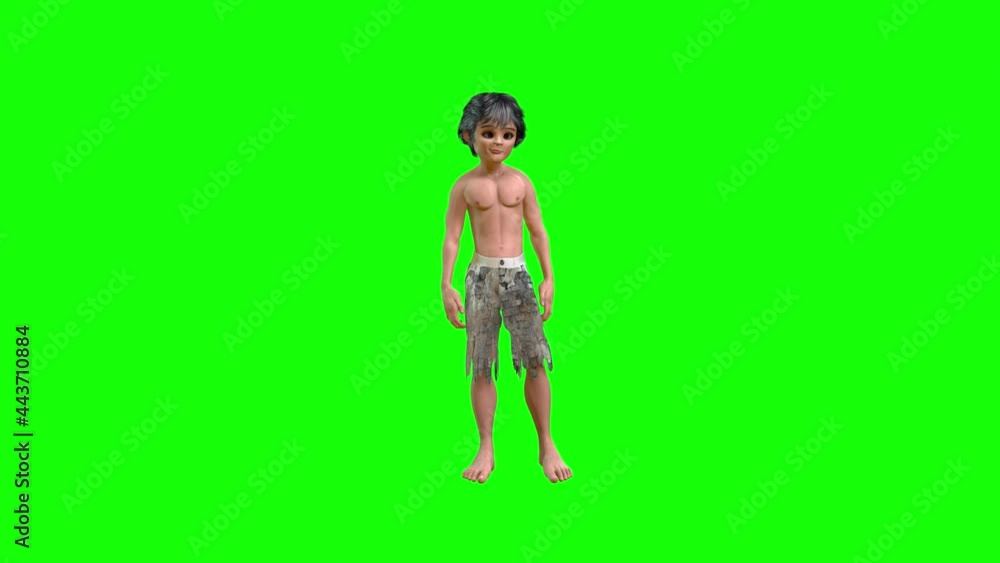 3d animation of toon boy dressed like Mowgli from Jungle book, stand ,looks around, stoops down looking for something and runs forward. 3d animation of toon boy dressed like Mowgli from Jungle book, stand ,looks around, stoops down looking for something and runs forward.