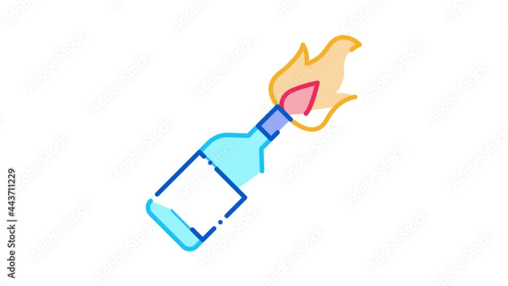 burning bottle Icon Animation. color burning bottle animated icon on white background burning bottle Icon Animation. color burning bottle animated icon on white background