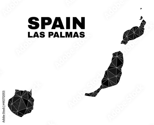 Low-poly Las Palmas Province map. Polygonal Las Palmas Province map vector filled with chaotic triangles. Triangulated Las Palmas Province map polygonal collage for political purposes.