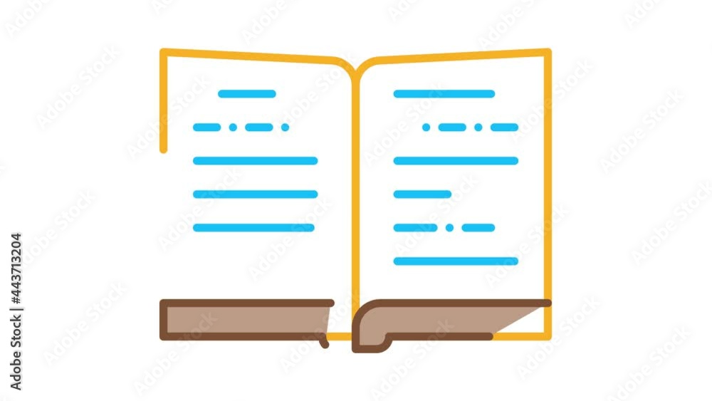 open book Icon Animation. color open book animated icon on white background open book Icon Animation. color open book animated icon on white background