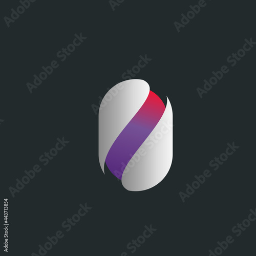 Surface divided into two parts. Vector zero number design