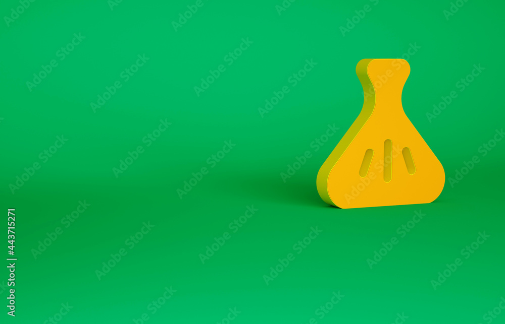 Orange Dumpling icon isolated on green background. Traditional chinese dish. Minimalism concept. 3d illustration 3D render Orange Dumpling icon isolated on green background. Traditional chinese dish. Minimalism concept. 3d illustration 3D render